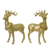 Decoris Polyresin Deer Figurine 22cm - Gold (2 Assorted)